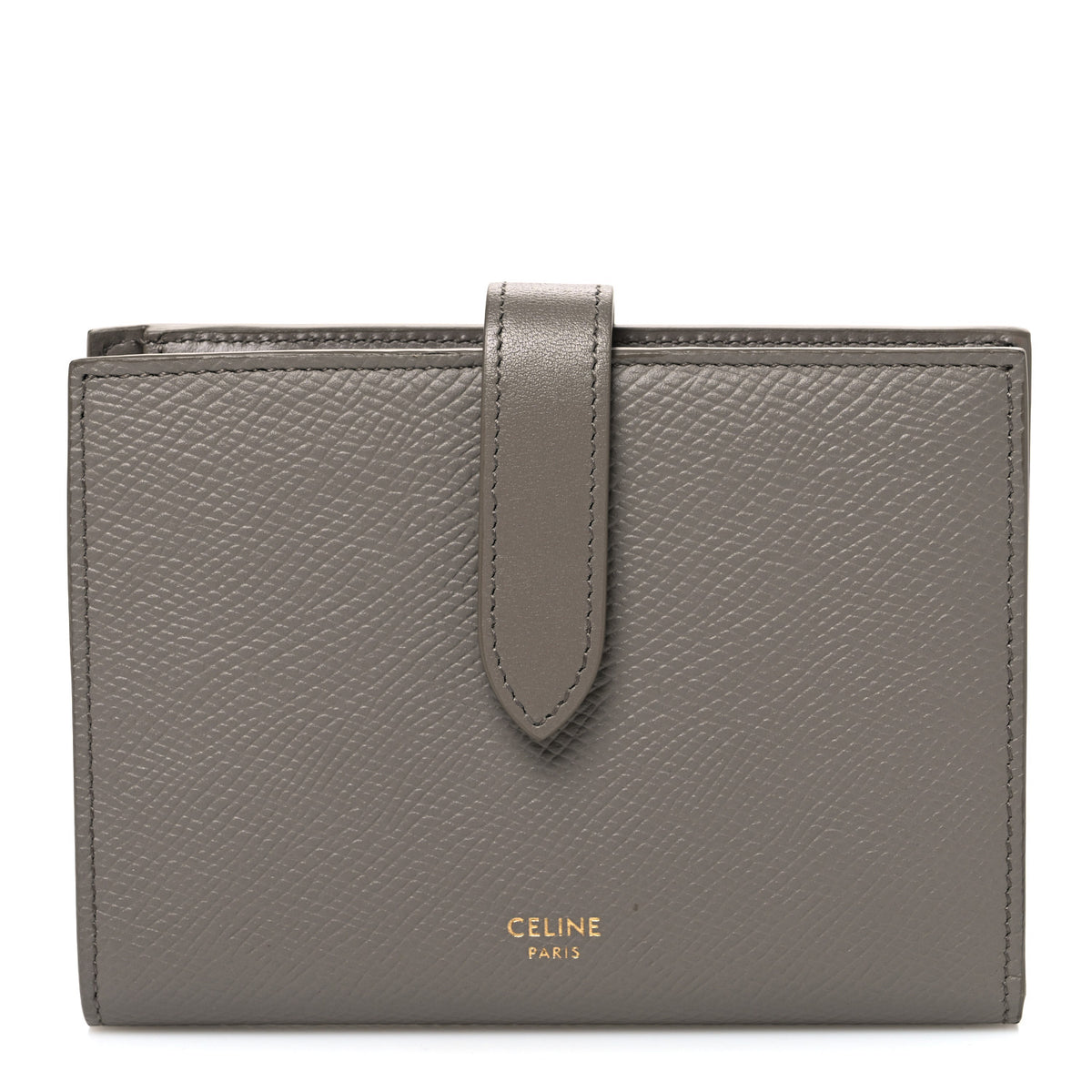 Celine Grained Calfskin Medium Multifunction Strap Wallet Pebble 1 of 7