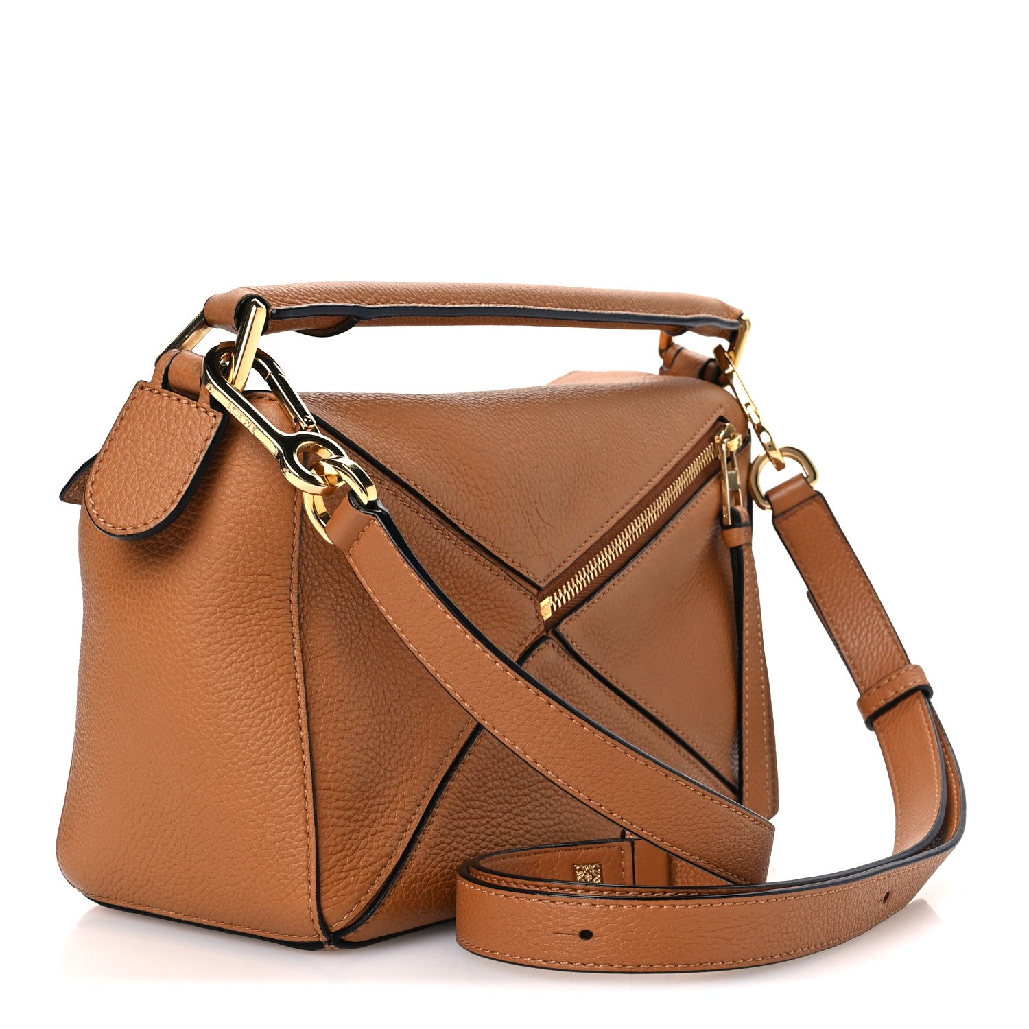 Loewe Grained Calfskin Small Puzzle Bag Tan 3 of 11
