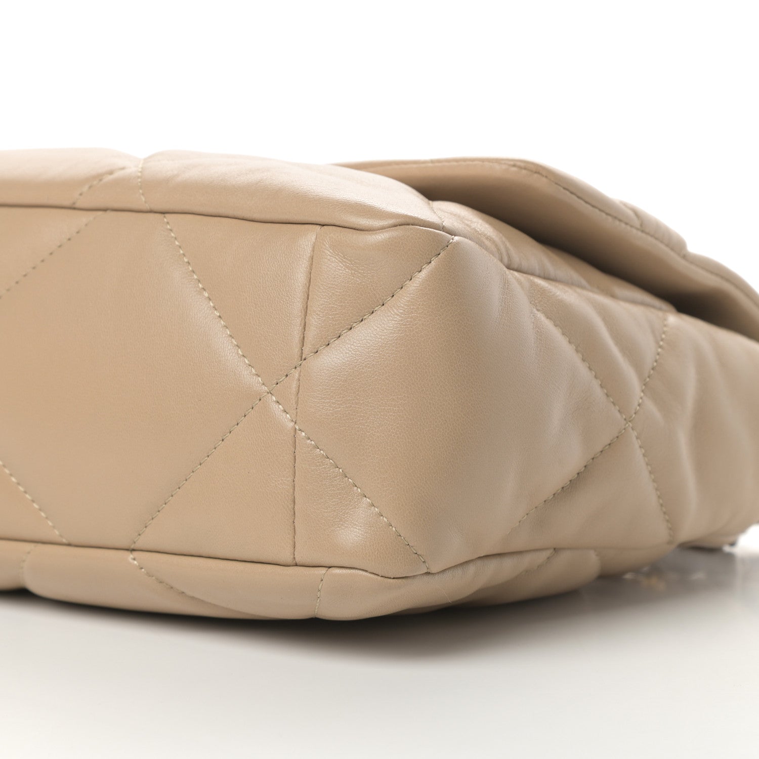 Chanel Lambskin Quilted Large Chanel 19 Flap Dark Beige 10 of 11