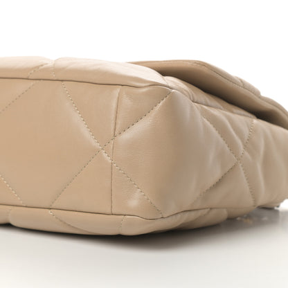Chanel Lambskin Quilted Large Chanel 19 Flap Dark Beige 10 of 11
