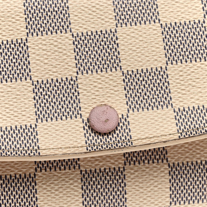Louis Vuitton Damier Azur Emilie Wallet Rose Ballerine 9 of 14