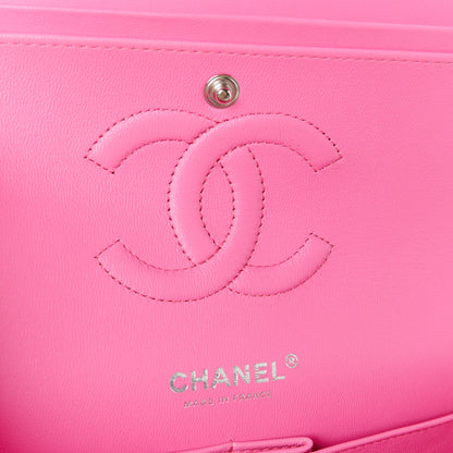 Chanel Lambskin Quilted Medium Double Flap Neon Pink 7 of 11