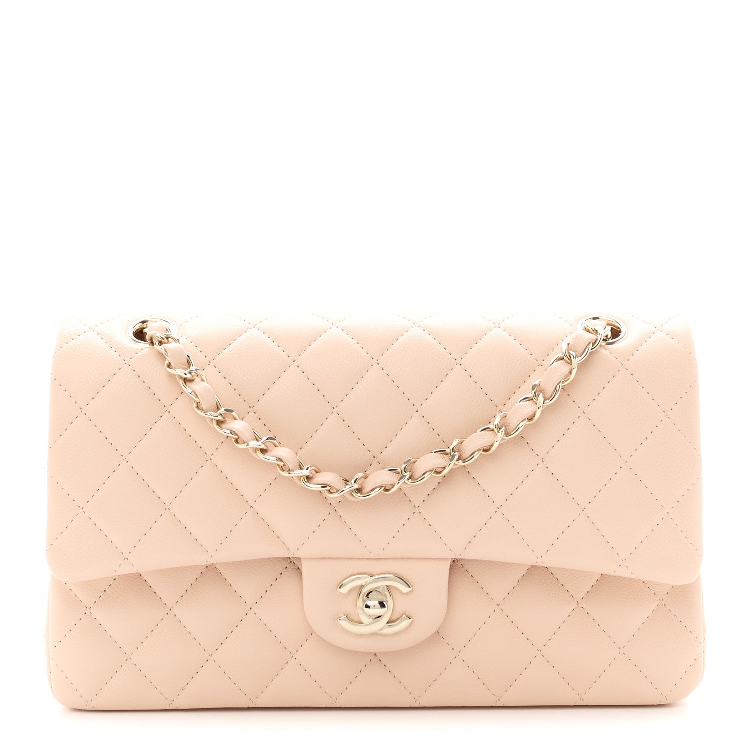 Chanel Caviar Quilted Medium Double Flap Beige 1 of 11