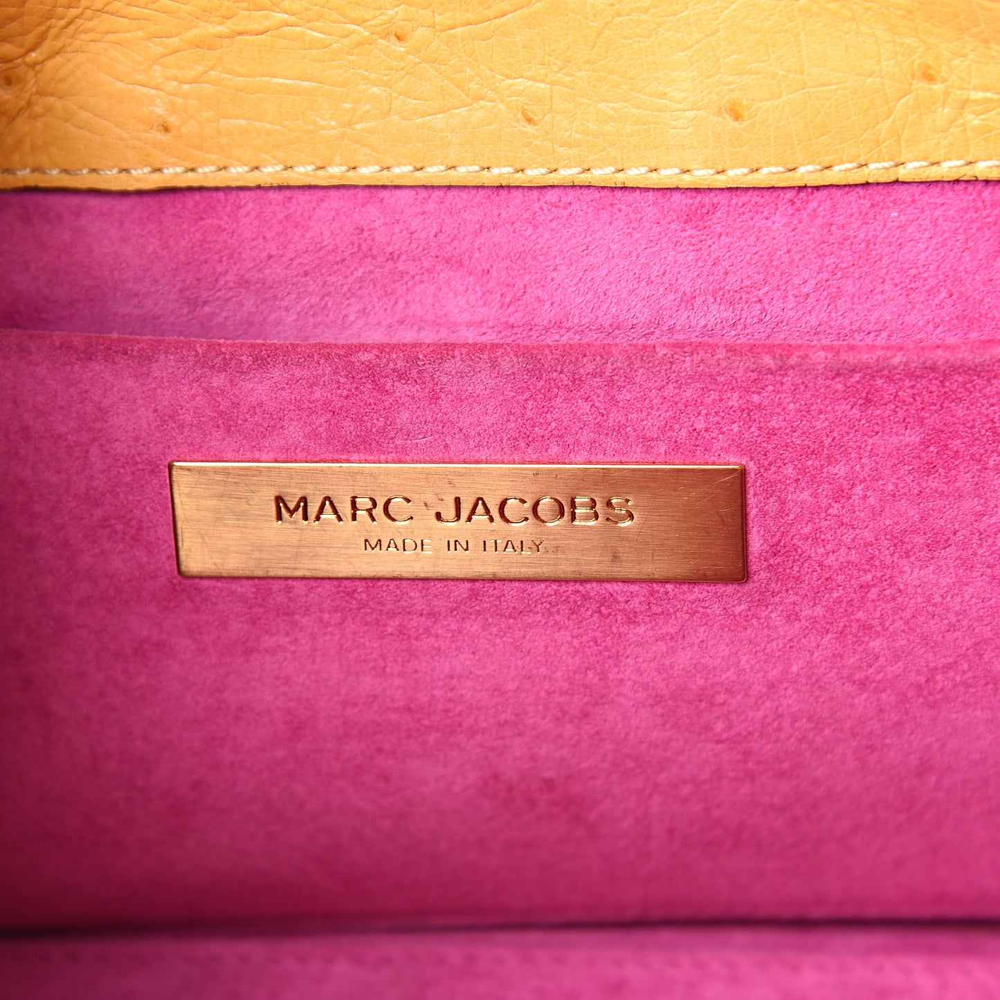 Ostrich Guinevere Satchel Yellow