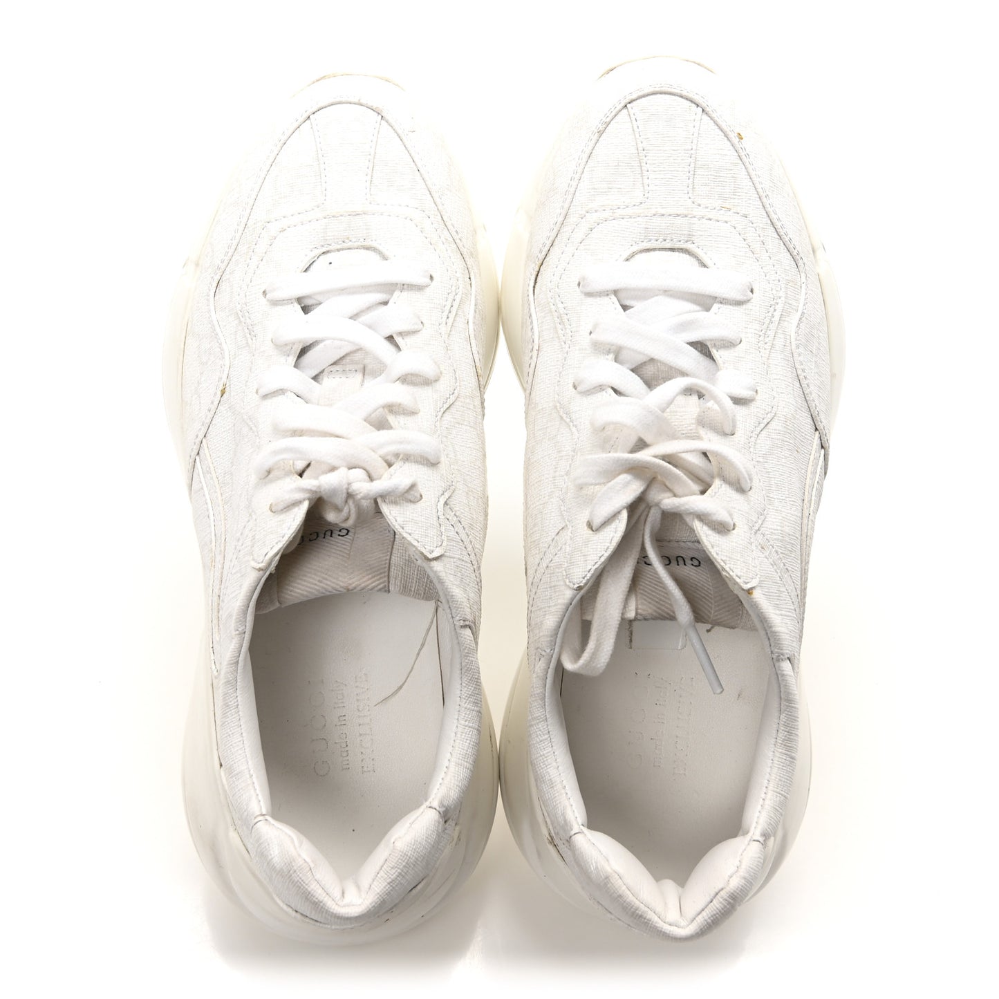 GG Supreme Monogram Womens Rhyton Sneakers 39.5 White