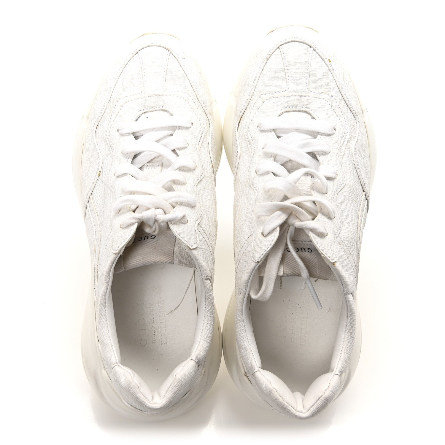 Gucci GG Supreme Monogram Womens Rhyton Sneakers 39.5 White 3 of 18