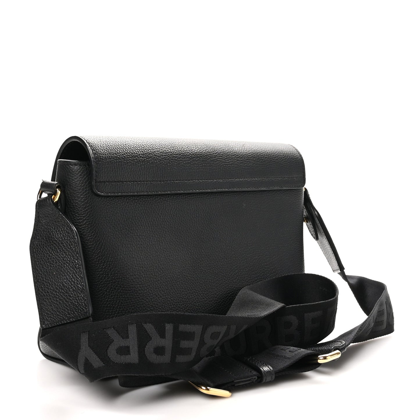 Grainy Calfskin Vintage Check Note Crossbody Bag Black