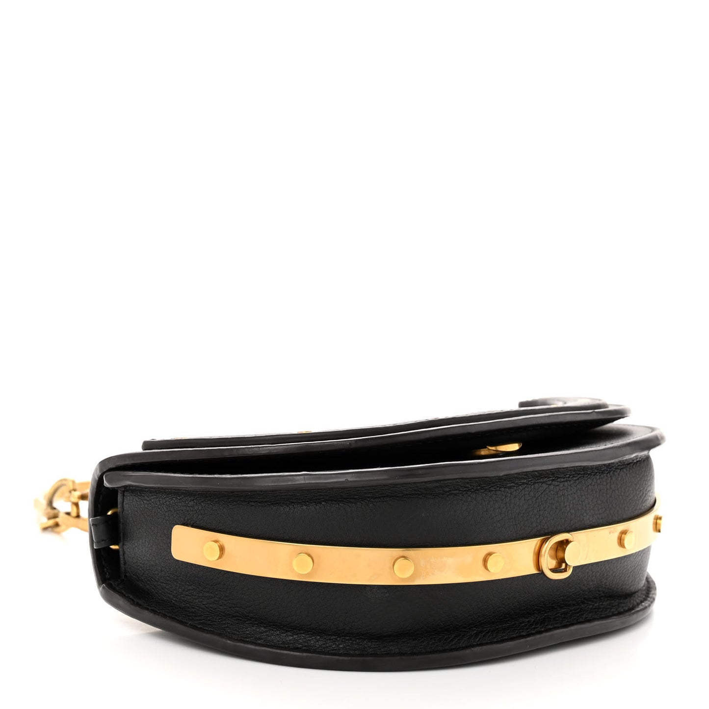 Calfskin Small Nile Bracelet Minaudiere Bag Black