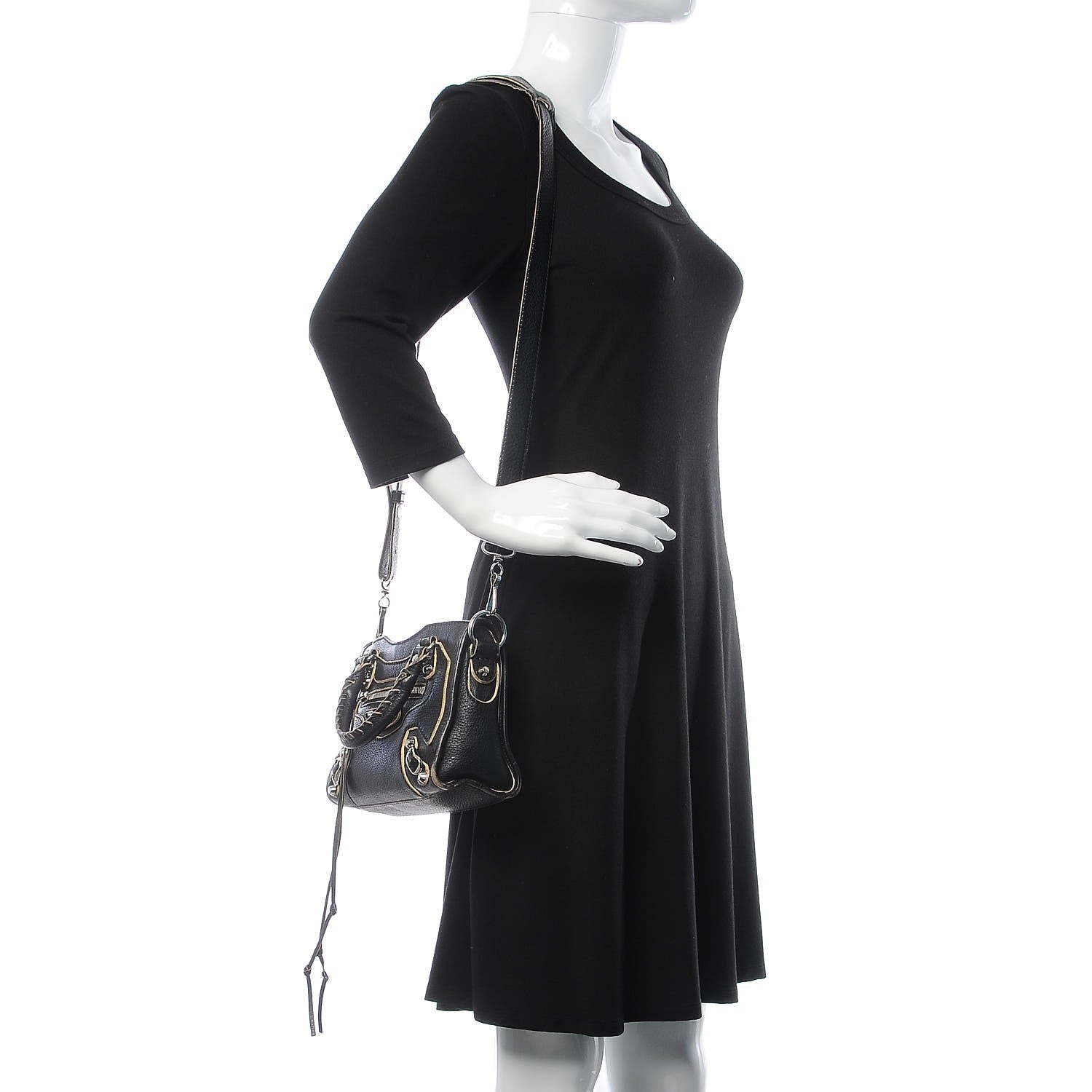 Balenciaga Supple Grained Calfskin Classic Silver Hardware Highlight Mini City Black 2 of 10