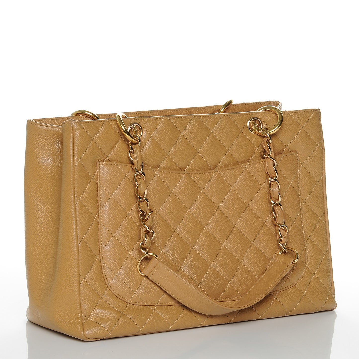 Caviar Quilted Grand Shopping Tote GST Beige