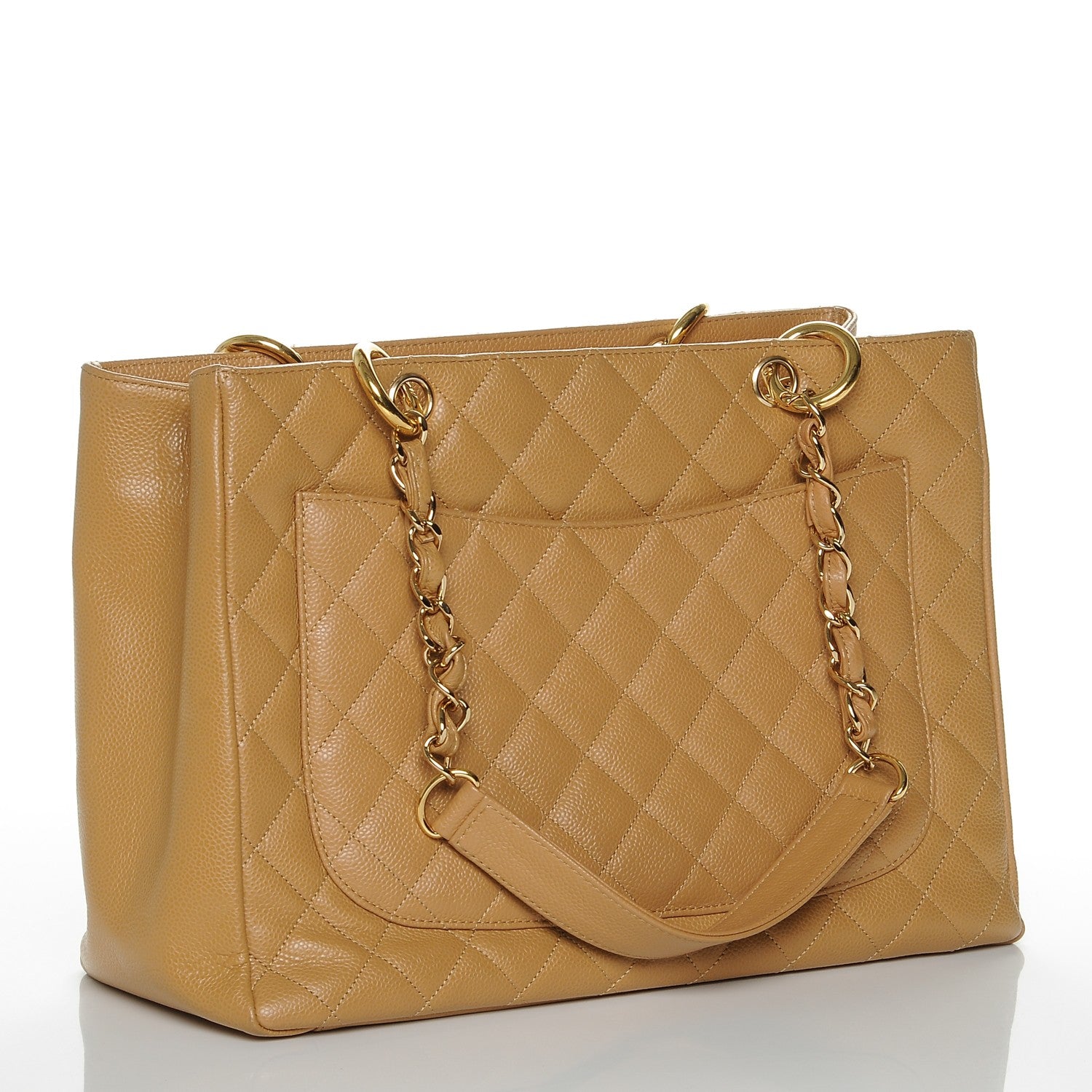 Chanel Caviar Quilted Grand Shopping Tote GST Beige 3 of 7
