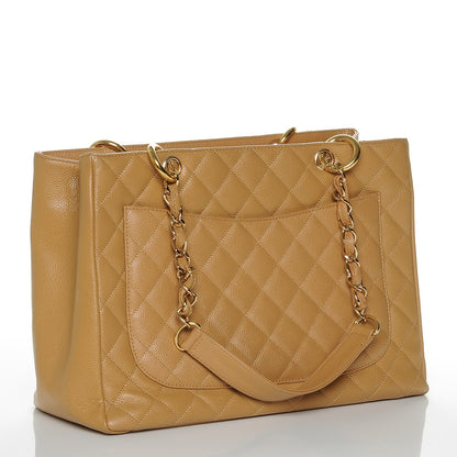 Chanel Caviar Quilted Grand Shopping Tote GST Beige 3 of 7