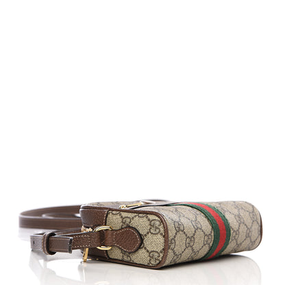 Gucci GG Supreme Monogram Web Mini Ophidia Shoulder Bag Brown 3 of 9