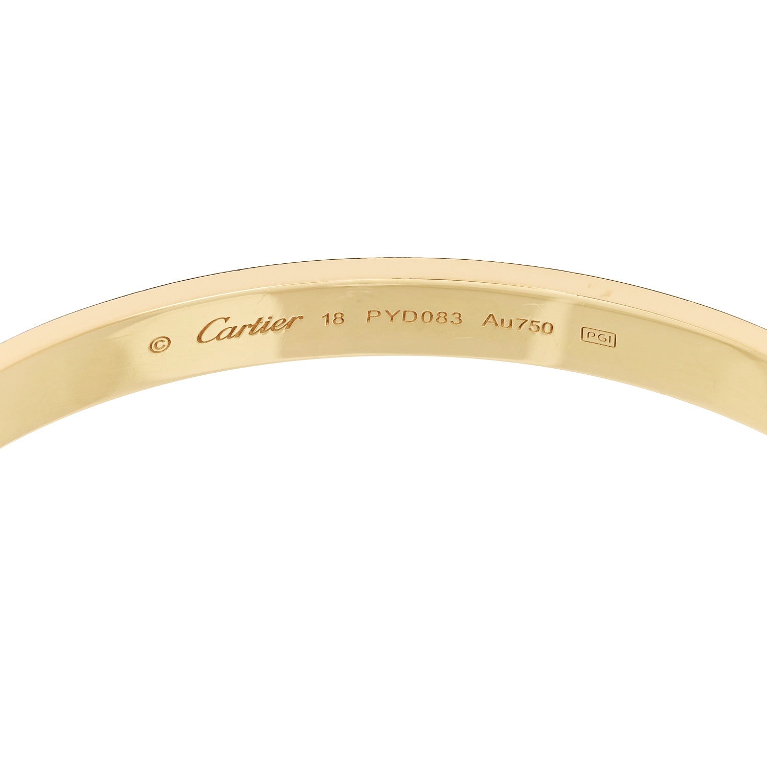 Cartier 18K Yellow Gold LOVE Cuff Bracelet 18 3 of 4