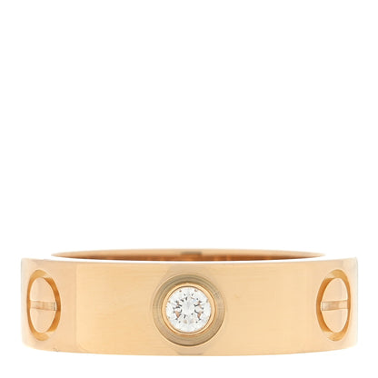 Cartier 18K Yellow Gold 3 Diamond 5.5mm LOVE Ring 51 5.75 1 of 4