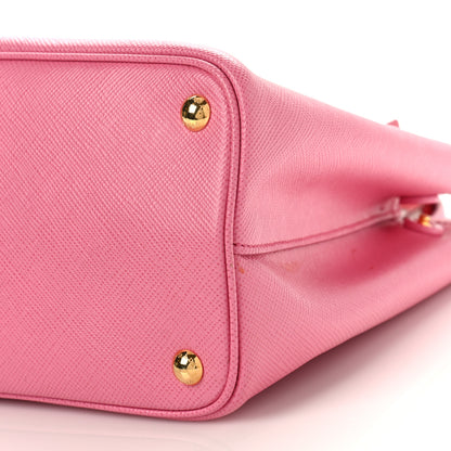 Prada Saffiano Cuir Small Bi-Color Double Bag Begonia Sole 9 of 9