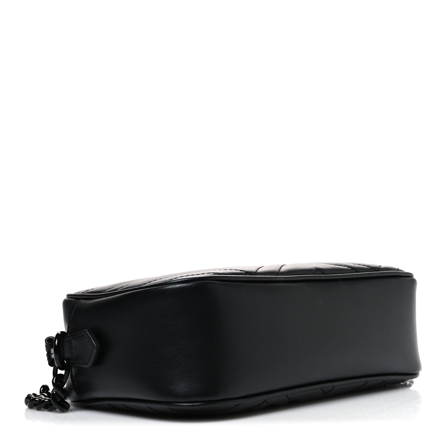 Calfskin Matelasse Monochrome Small GG Marmont Chain Shoulder Bag Black
