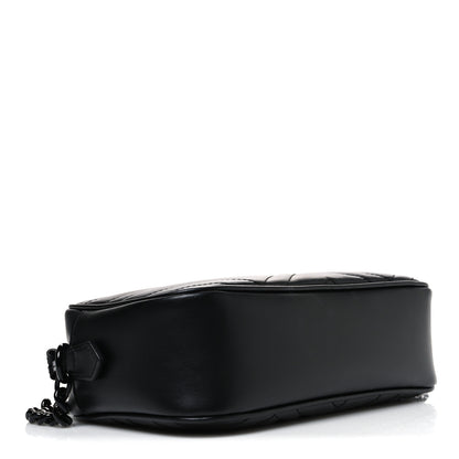 Gucci Calfskin Matelasse Monochrome Small GG Marmont Chain Shoulder Bag Black 4 of 10