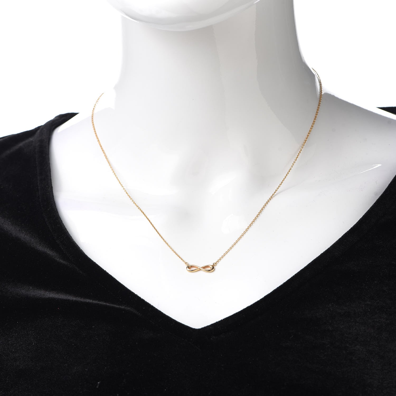 Tiffany 18K Yellow Gold Infinity Pendant Necklace 2 of 6