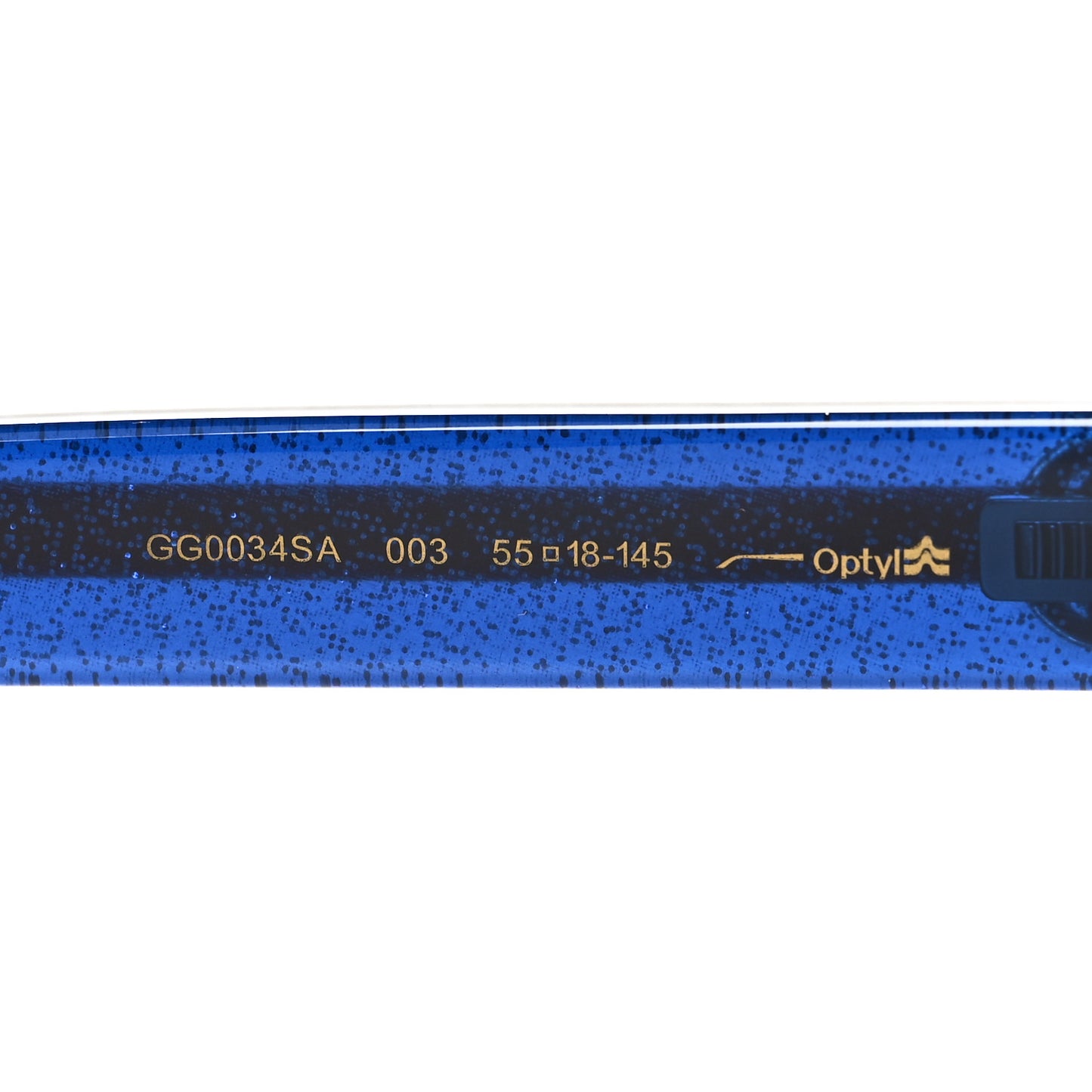 Square Frame Glitter Sunglasses GG0034SA Tortoise Blue