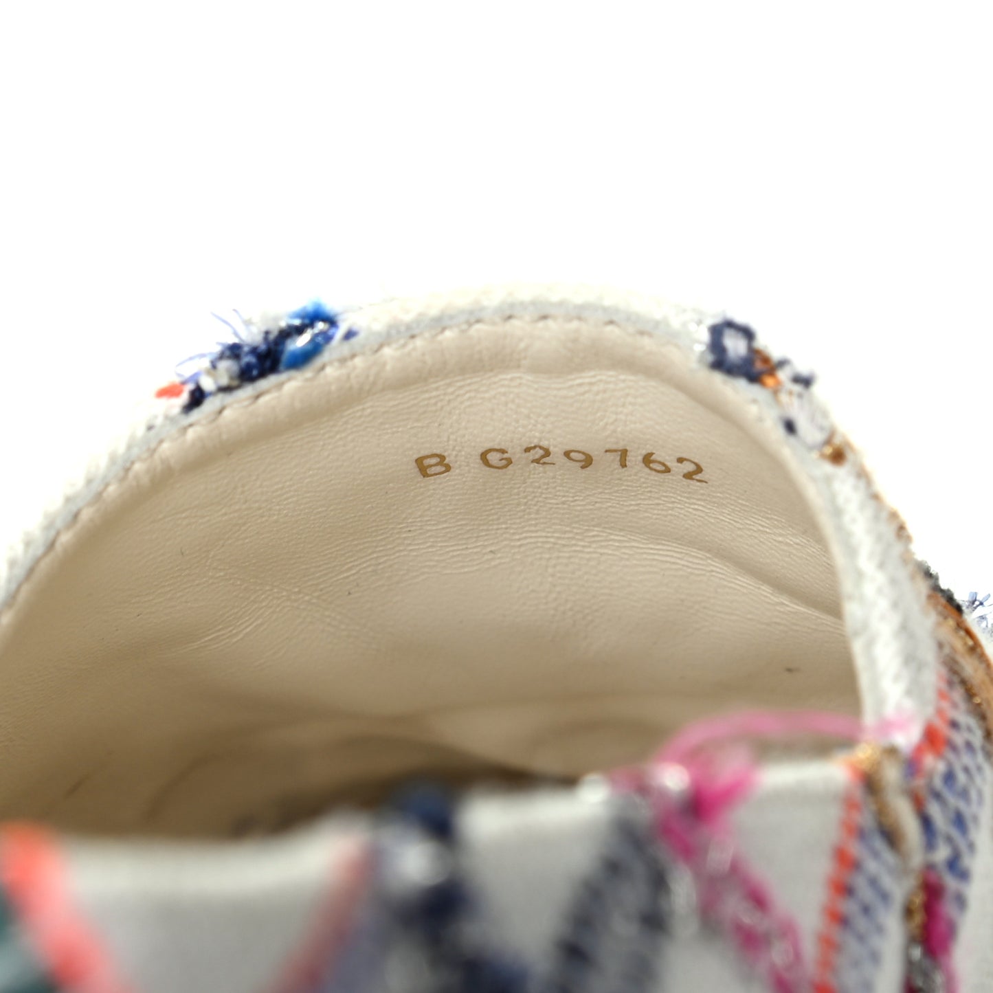 Tweed Grosgrain CC Espadrilles 35 White Blue Pink Green Black