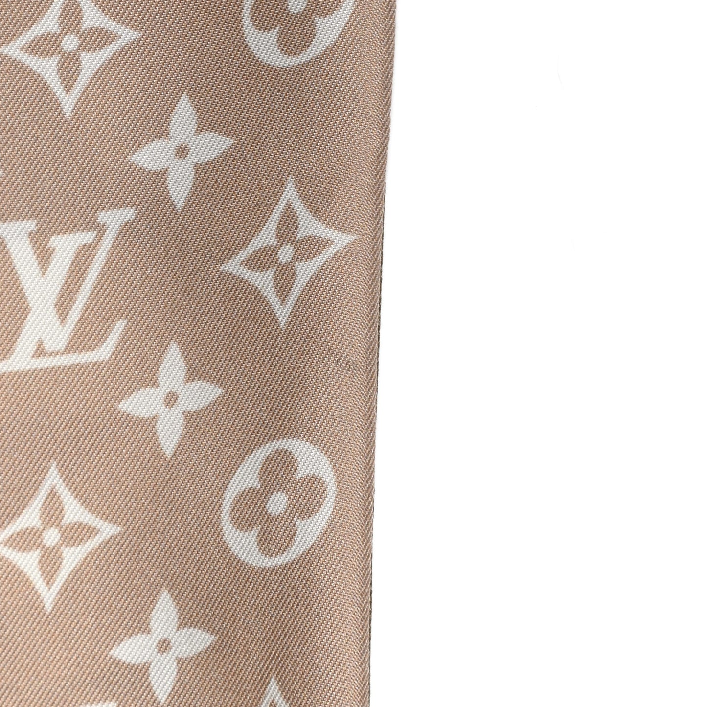 Silk Monogram Marbles Classic Bandeau Kaki Beige White