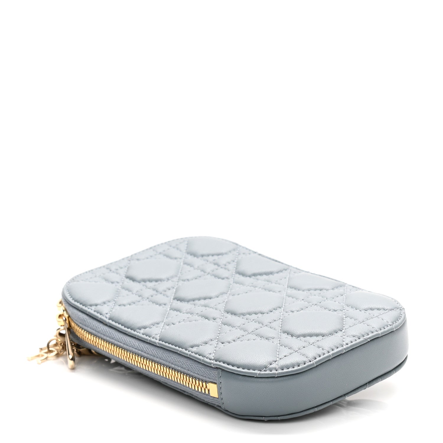 Christian Dior Lambskin Cannage Lady Dior Phone Holder Cloud Blue 4 of 11