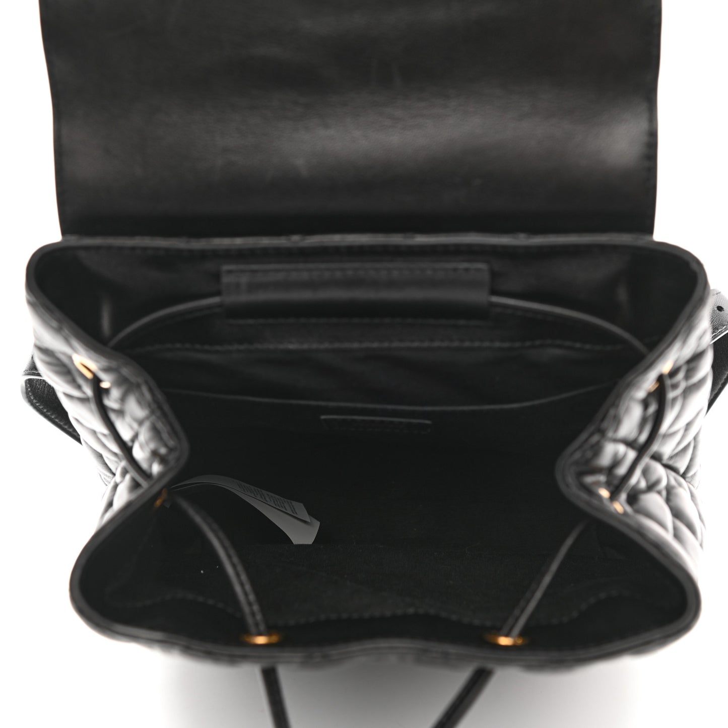 Calfskin Quilted Medusa Backpack Black