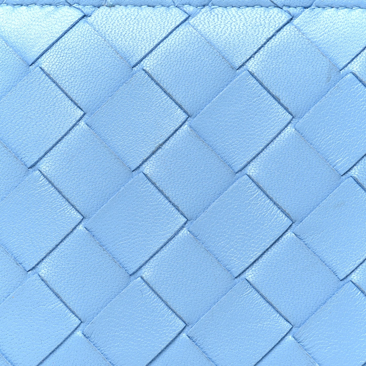 Nappa Intrecciato Small Bi-Fold Zip Wallet Ice