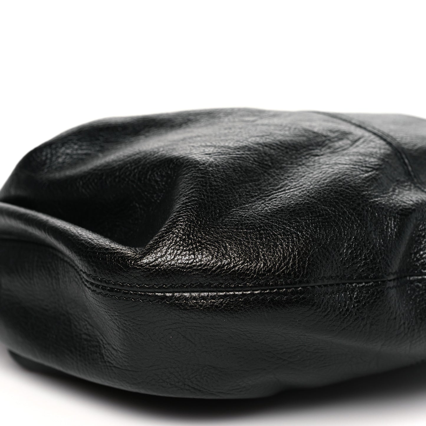 Grained Calfskin Small Bracelet Hobo Bag Black