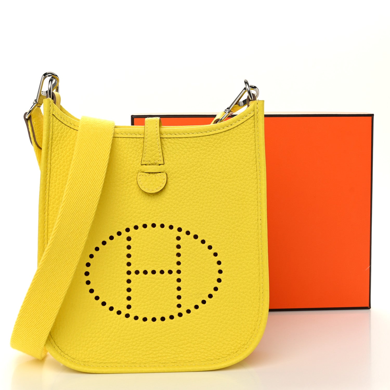 Hermes Taurillon Clemence Evelyne TPM Lime 11 of 11