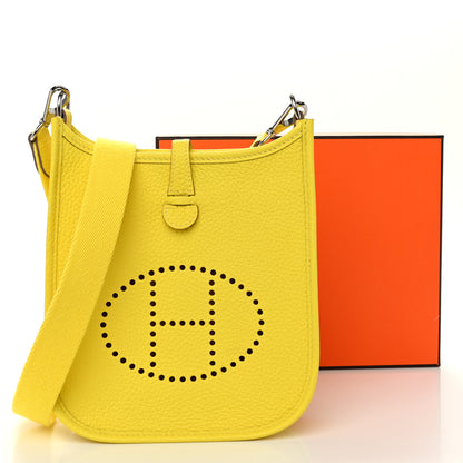 Hermes Taurillon Clemence Evelyne TPM Lime 11 of 11