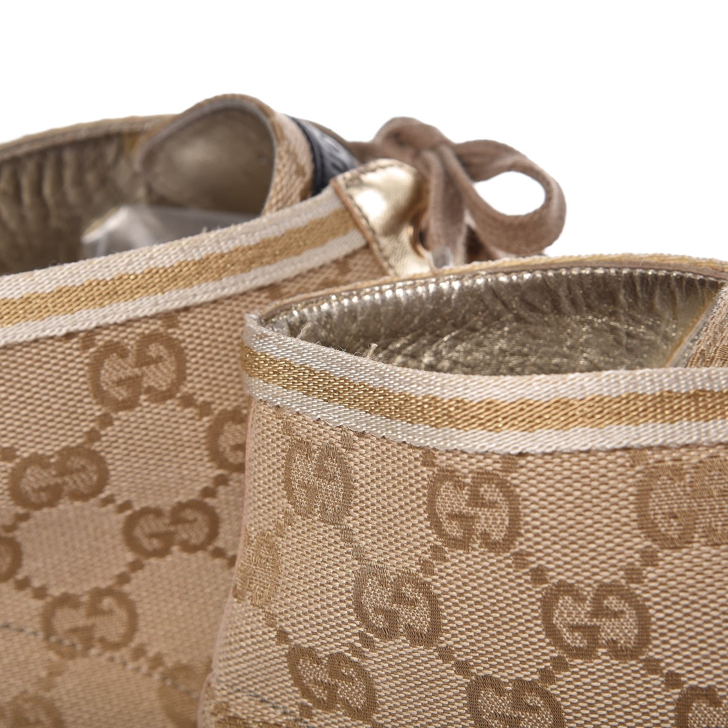 Gucci Monogram High Top Sneakers 39.5 Gold 11 of 14