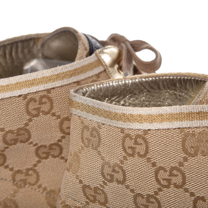 Gucci Monogram High Top Sneakers 39.5 Gold 11 of 14