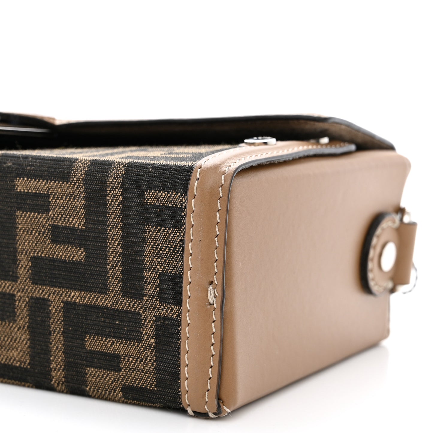 Recycled Fabric Jacquard Vitello King FF 1974 Baguette Soft Trunk Tobacco Moro Sand