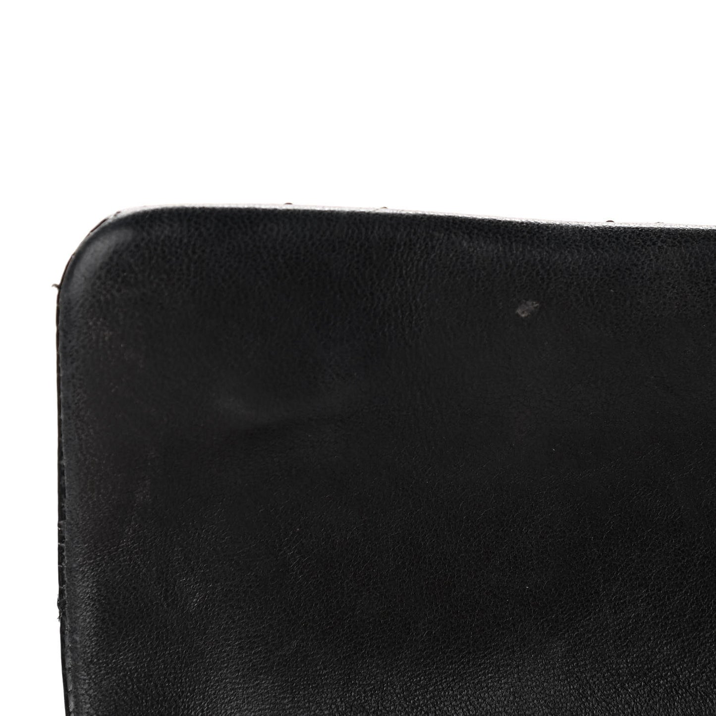 Distressed Patent Quilted Medium Double Flap Black