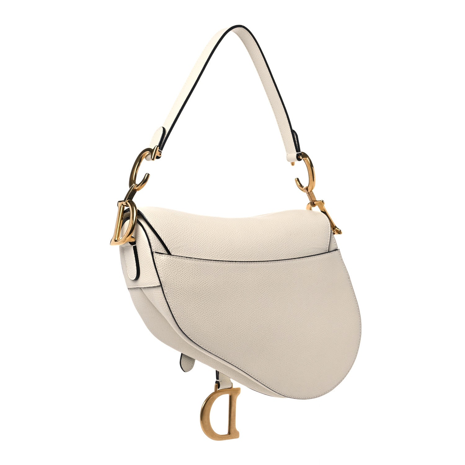 Christian Dior Grained Calfskin Saddle Bag White 3 of 13