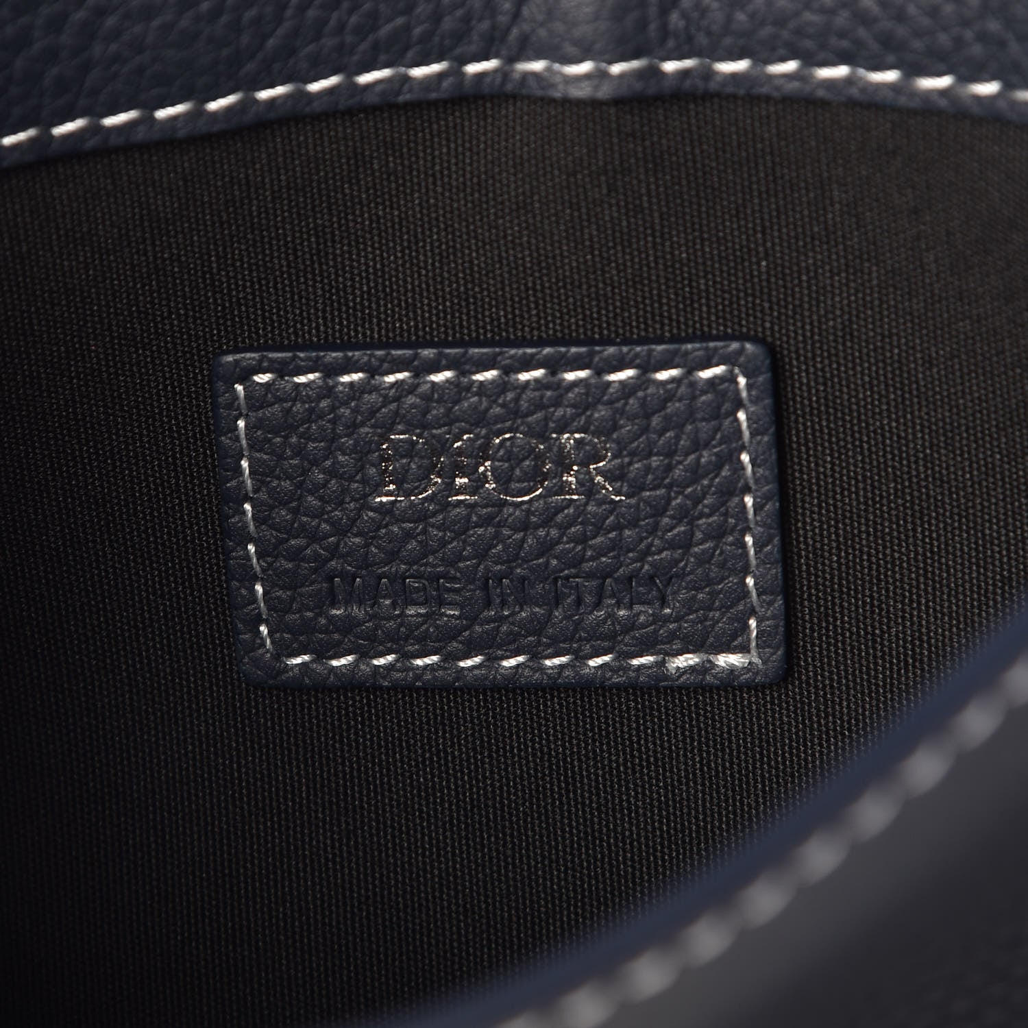 Christian Dior X KAWS Grained Calfskin Saddle Pouch Navy Blue 6 of 12