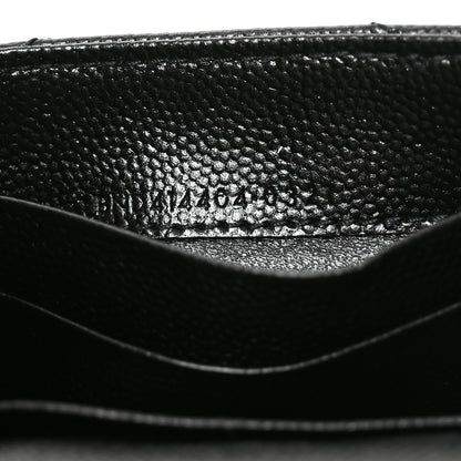 Saint Laurent Grain De Poudre Matelasse Chevron Small Monochrome Monogram Envelope Wallet Black 6 of 6