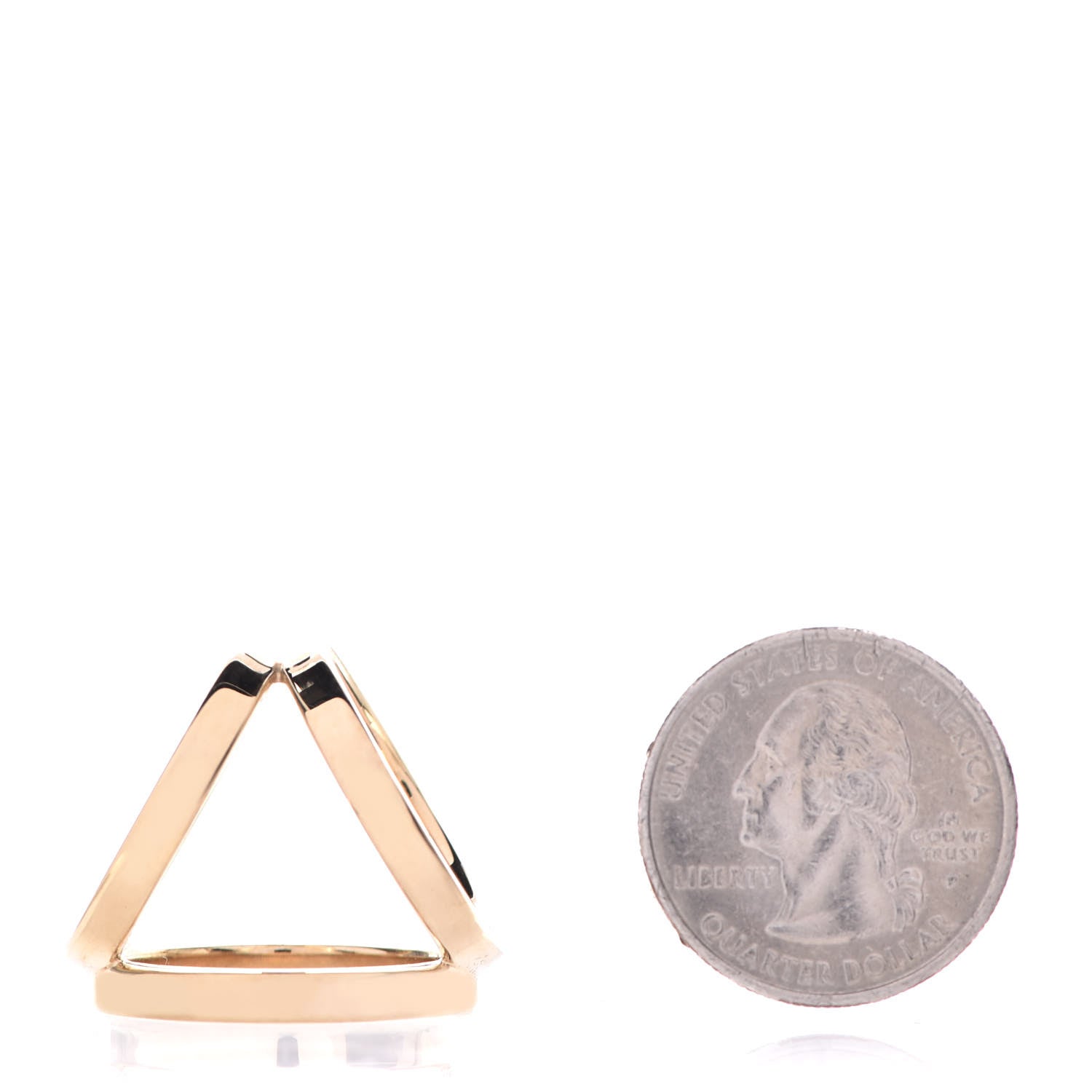 Hermes Permabrass Rose Gold Plated Trio Scarf Ring 2 of 4