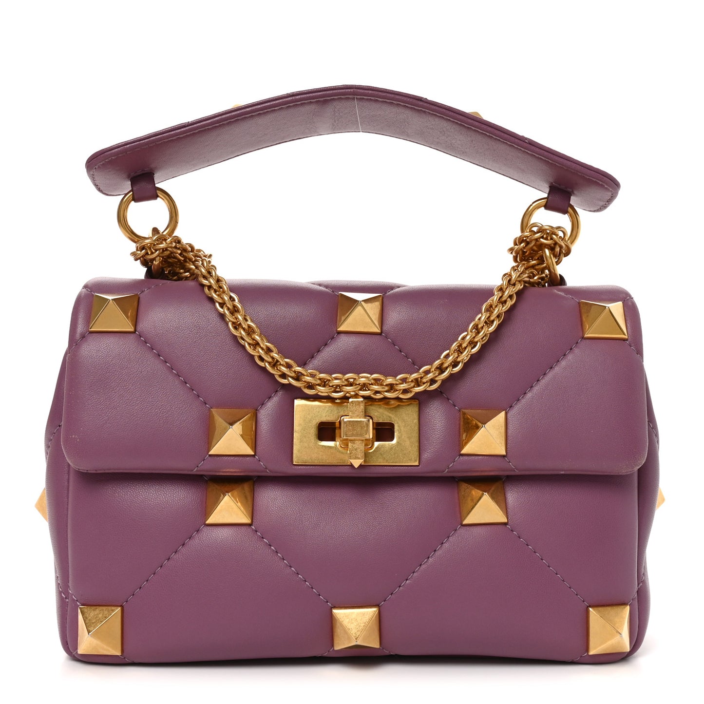 Nappa Medium Roman Stud Shoulder Bag Malva