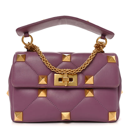Valentino Garavani Nappa Medium Roman Stud Shoulder Bag Malva 1 of 10