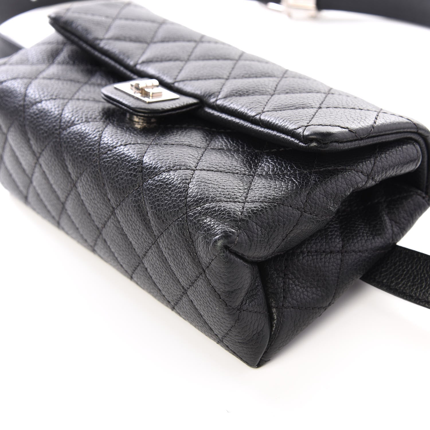 Chanel Grained Calfskin Quilted 2.55 Reissue Flap Belt Bag Clutch Black 6 of 13