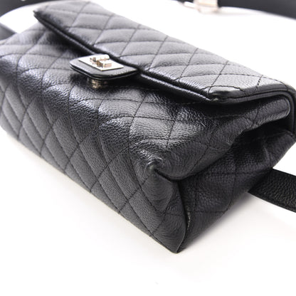 Chanel Grained Calfskin Quilted 2.55 Reissue Flap Belt Bag Clutch Black 6 of 13