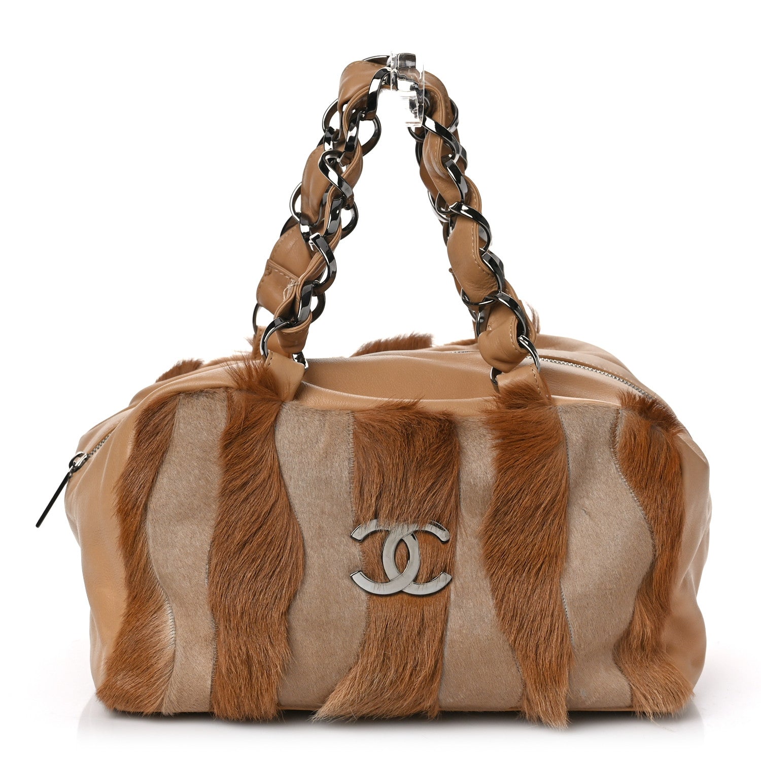 Chanel Lambskin Pony Hair Tote Dark Beige 1 of 13