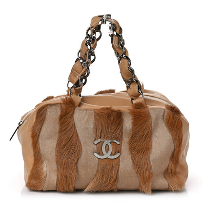 Chanel Lambskin Pony Hair Tote Dark Beige 1 of 13