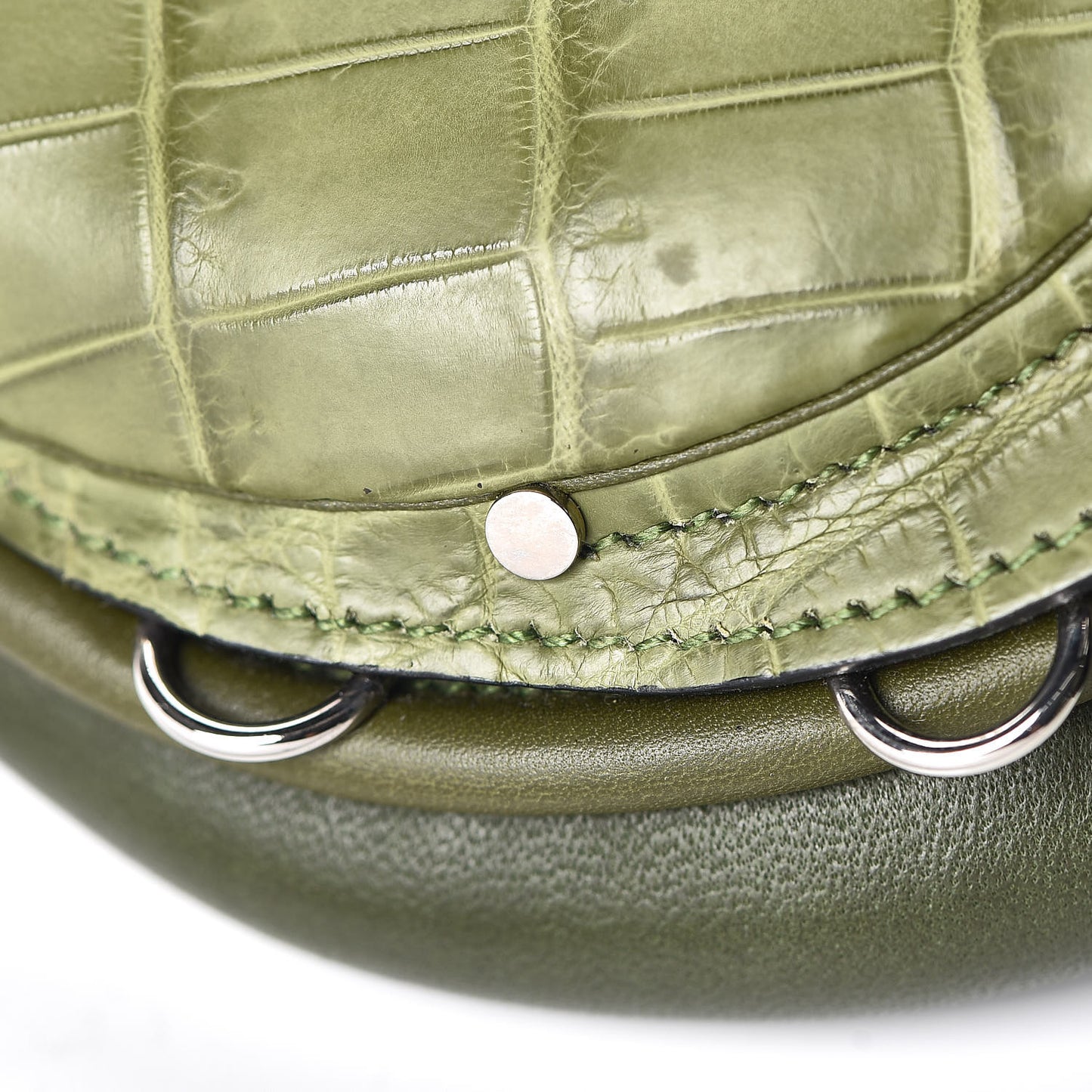 Crocodile Niloticus Ultra Soft Mini Steinkraus Saddle Vert Pelouse