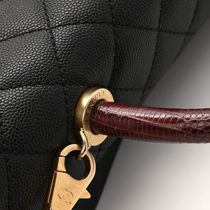 Chanel Caviar Lizard Quilted Large Coco Handle Flap Black 12 of 12