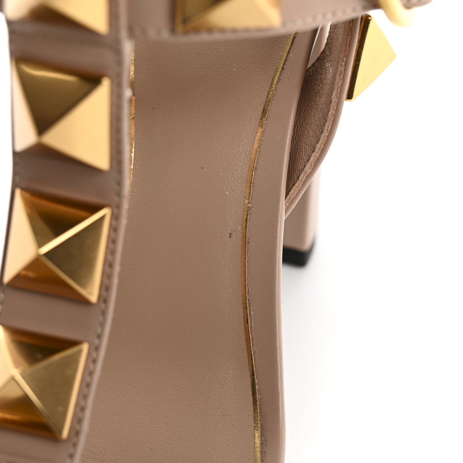 Valentino Garavani Calfskin Roman Stud 90mm Sandals 37 Rose Cannelle 13 of 15