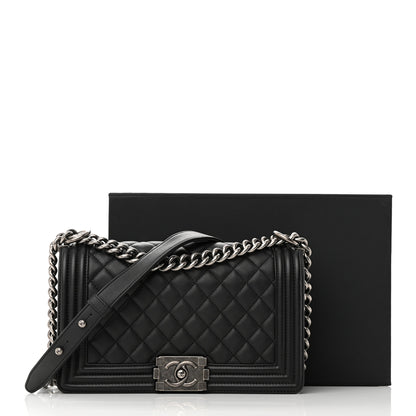 Chanel Calfskin Quilted Medium Boy Flap Black 14 of 14